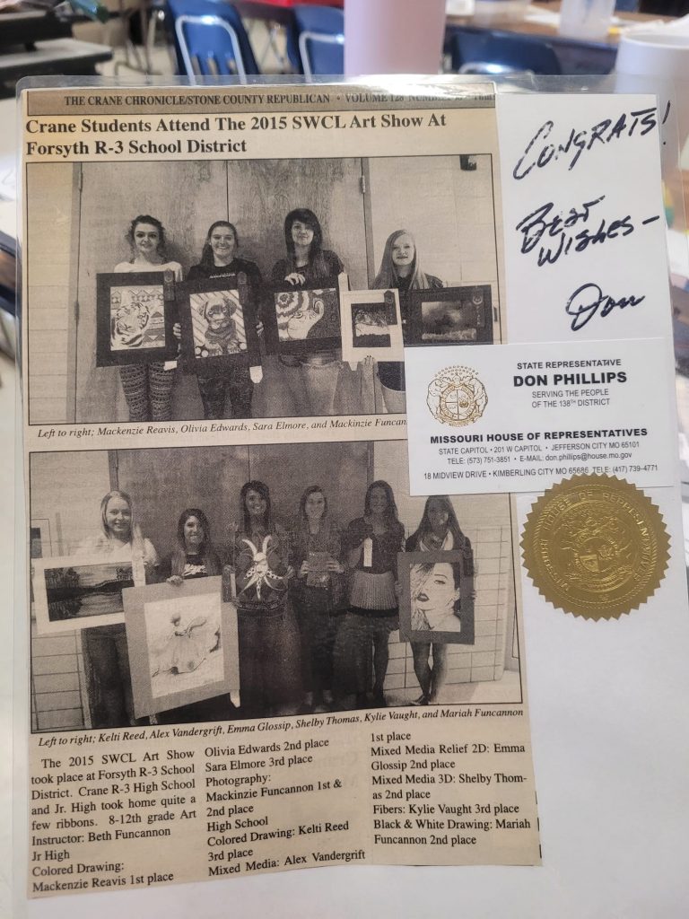 2015 Crane Students Attend SWCL Art Show